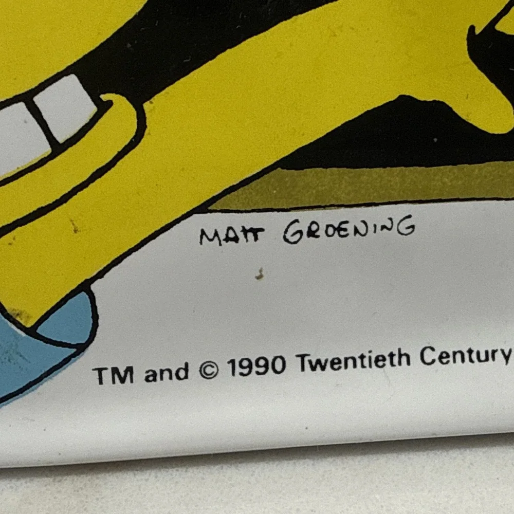 Vintage 1990 Simpsons Vinyl Pencil Case Zippered Matt Groening Bart Lisa Simpson